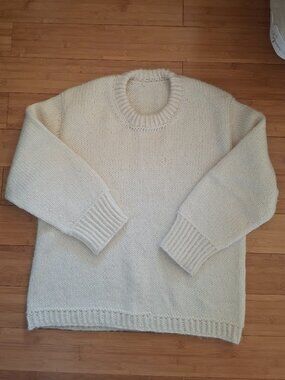Women's Handknit Oversized Cream sweater, size M